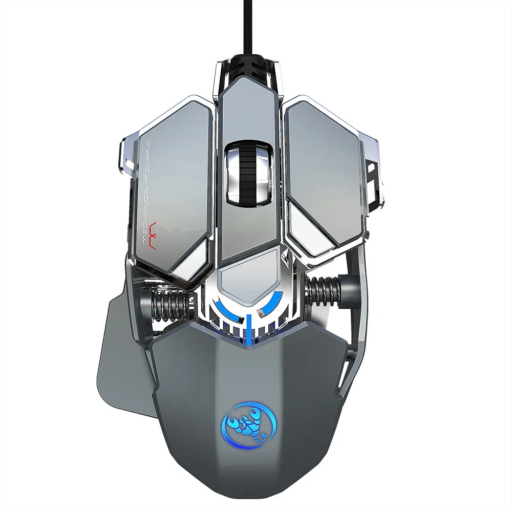 Проводная игровая мышь HXSJ J600 с девятью клавишами для макропрограммирования