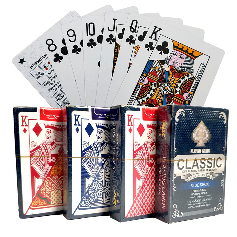 

1 Deck/54pcs PVC Playing Cards Waterproof Playing Cards Plastic Poker Cards Poker Deck Whitle Gold Poker Cards 58*88mm Cards