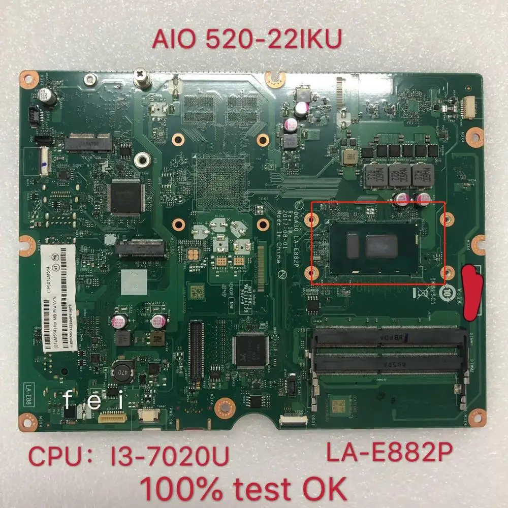 Для AIO 520 22IKU LA E882P i3 7020U для материнской платы Lenovo DDR4 100% o рабочий интерфейс может