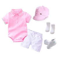 cotton summer romper clothes newborn baby boy set 1 2 3 years jumpsuit hat shoes shorts 5 pieces outfits fashion children