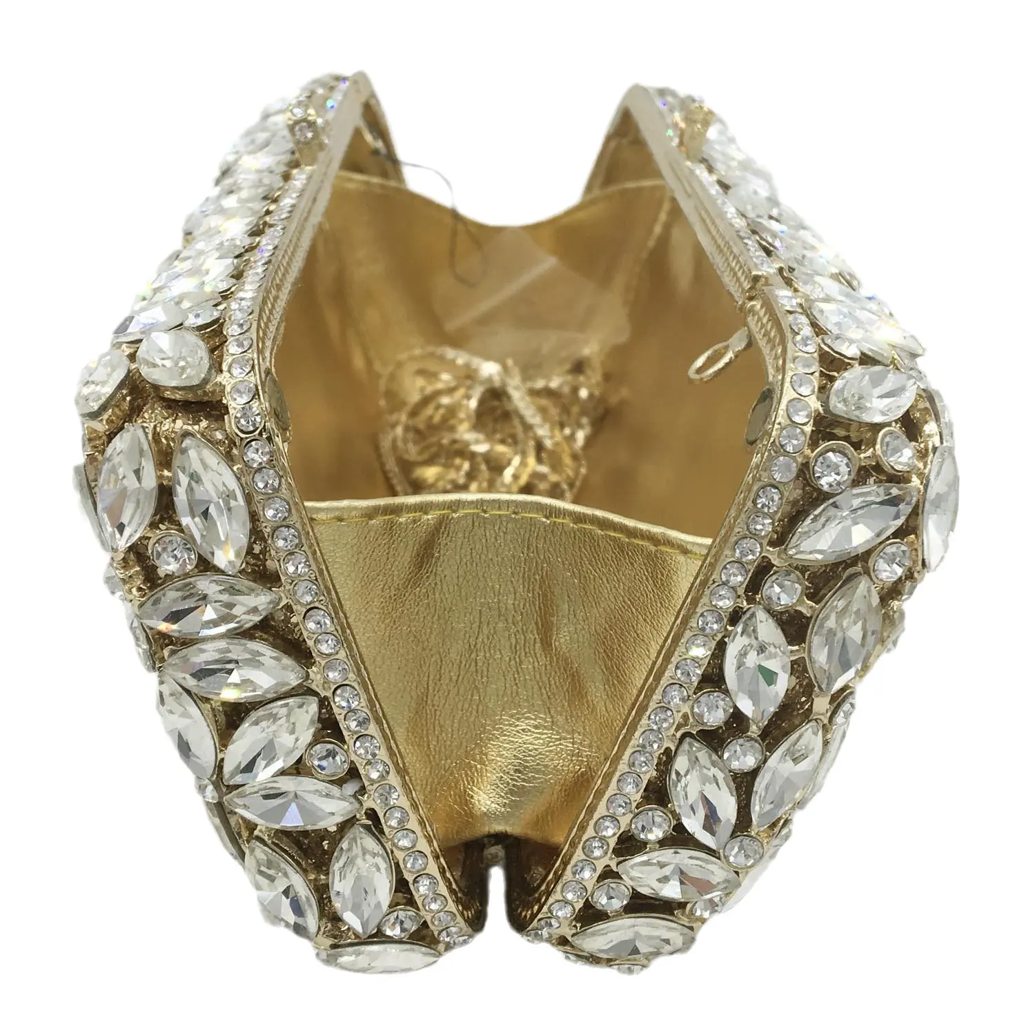 Женские Серебристые вечерние сумочки Boutique De FGG клатчи со стразами и