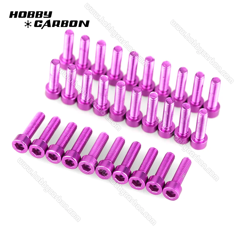 HOBBY CARBON 100 шт. M3X6mm 7075T6 Алюминий сплав с шестигранной головкой винт анодированный