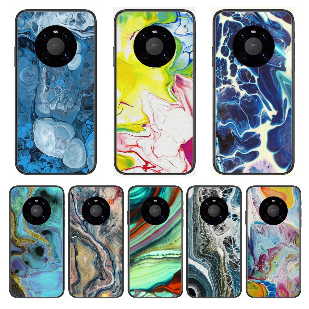 

Abstract style Phone Case For Huawei mate 30 10 20 40 Lite Smart Z Pro Black Etui 3D Coque Painting Hoesjes case
