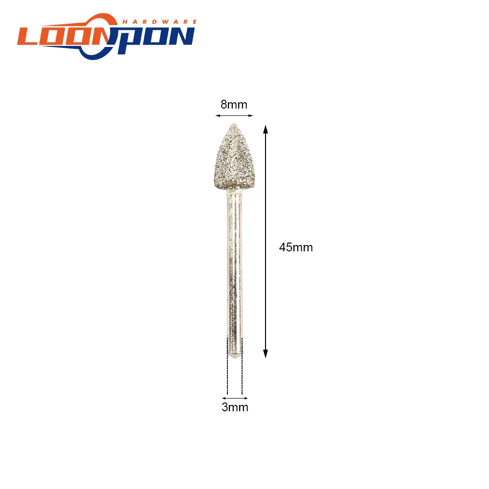 Абразивная Шлифовальная головка диаметр 8 мм 45 Зернистость 3 20 шт. | Инструменты