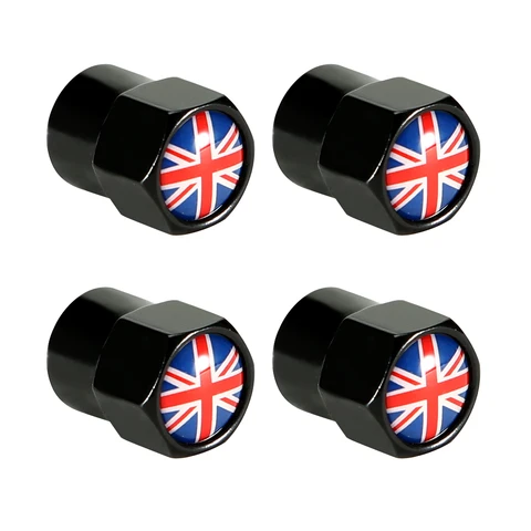 Колпачки клапанов автомобильных шин AUTCOAT из алюминиевого сплава/меди, Англии, Британского национального флага