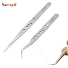 Пинцет для ресниц из нержавеющей стали, инструмент, сверхтвердый Антистатический пинцет для наращивания ресниц, щипцы для выщипывания ресниц