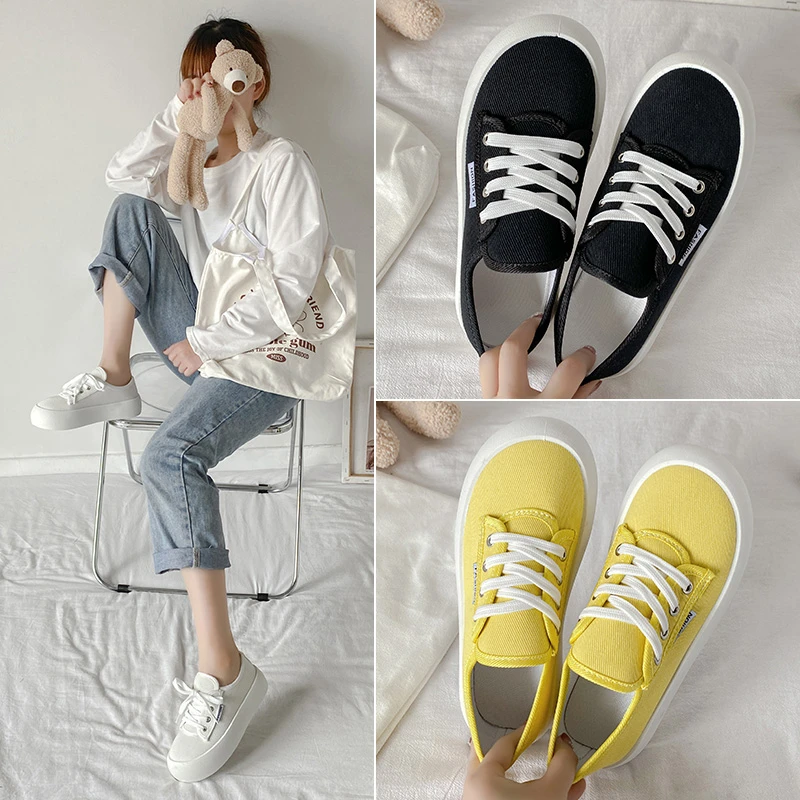 

Women's Sports Shoes Fashion Women's Sneakers 2021 Casual Female Sneakers Round Toe All-Match Women Flats Shoes Sapatos
