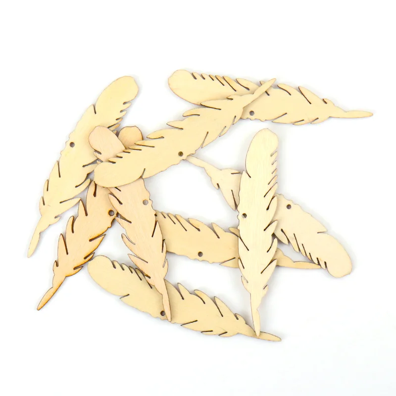 5 шт., деревянные перья для украшения дома, 80 х16 мм