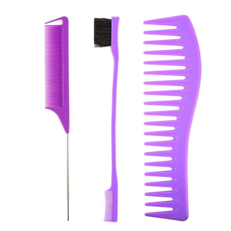 

3pcs Wide Teeth Comb Detangling Hair Brush Anti-Static Combs Hairdressing Tools D2TA