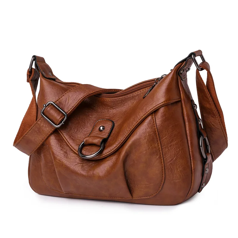 

New Design Women Shoulder Bag Vintage Crossbody Bag Pu Leather Messenger Bag Lady Handbag Purse Quality Women Sac A Main Flap Ba
