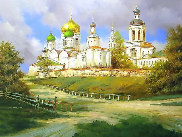 

Diy Diamond Painting Landscape of Lakeside European-Style Castle Villa with Lush Trees Cross Stitch Living Room Background Art