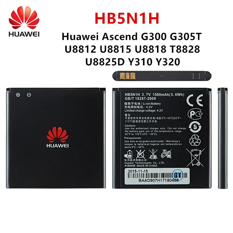 Аккумулятор HB5N1H 100% мА ч для телефонов Huawei Ascend G300 G305T C8812 U8815 U8818 T8828 Y220 Y310 U8825 T8830 G309T