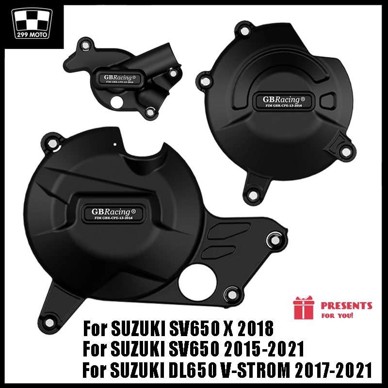 

Motorcycle Secondary Engine Cover Protection Set Case for GBRaing For Suzuki DL650 V-Strom 2017-2021 SV650 2015-2021