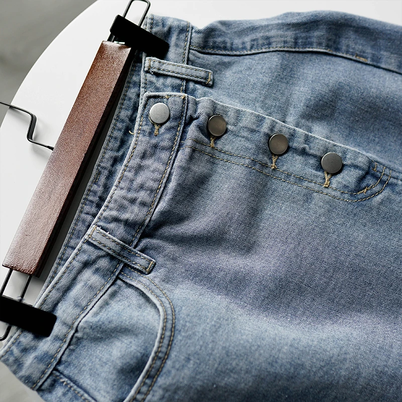 Женская джинсовая юбка KALENMOS синяя однобортная длинная повседневная с высокой