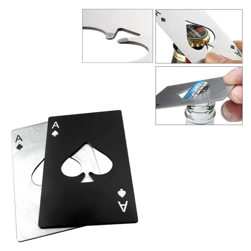 

Poker Multitool Beer Opener Playing Card Ace Of Spades Poker Bottle Stainless Steal Opener Tool Multifunction Pocket Wallet