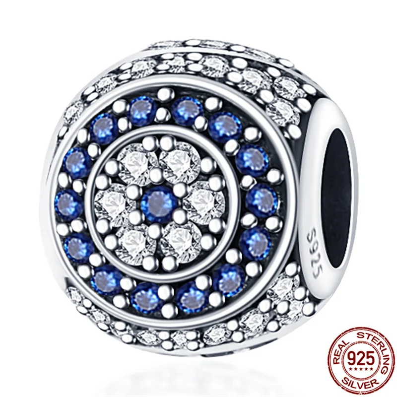 

2021New Zircon Round Magic Eye Charm&Bead Fit Original Pandora Bracelet&Bangle Making Fashion Jewelry