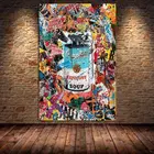 Граффити искусство конденсация суп Холст Картина уличное искусство плакат и печать Настенная картина Куадрос для гостиной Декор без рамки
