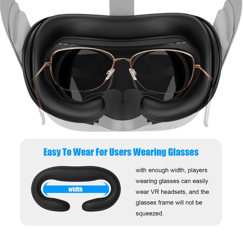 

VR Lens Cover PU Eye Mask Cover Light Blocking Eye Cover Pad for Oculus Quest 2 VR Glasses Protective Mat