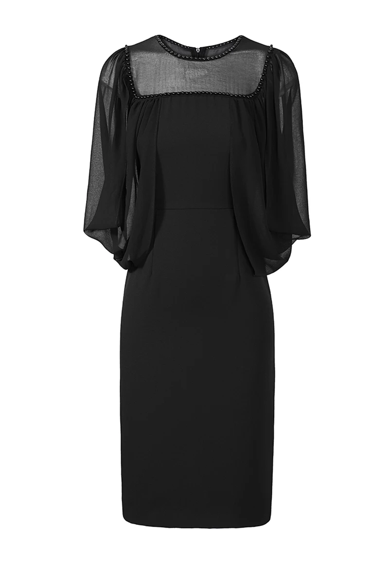 Простой дизайн модные женские платья с бисером и круглым вырезом средняя талия