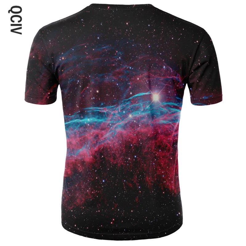 

QCIV New Galaxy Space 3D T-shirt Lightning Cat Eat Taco Pizza Funny Top T-shirt Short Sleeve Summer Shirt