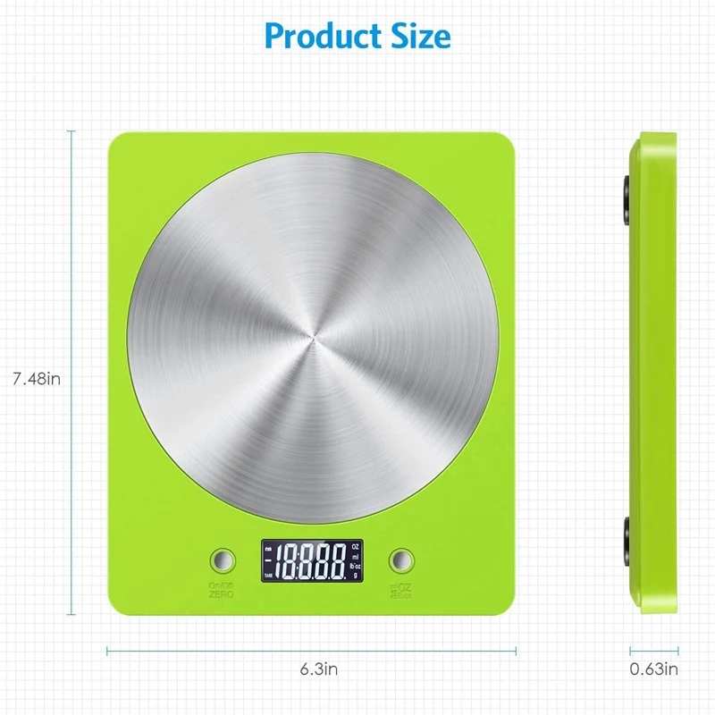 

Kitchen Scale Food Flat Household Electronic Kitchen Scale Kitchen Scale Food Scale Flour Scale (No Battery)