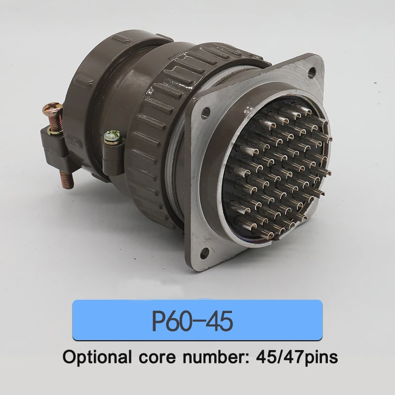 

P60 Series P60K4Q Aviation Plug Socket Circular Connector Cable Round Metal Connectors Diameter 60mm 45pin 47pins P60K3Q