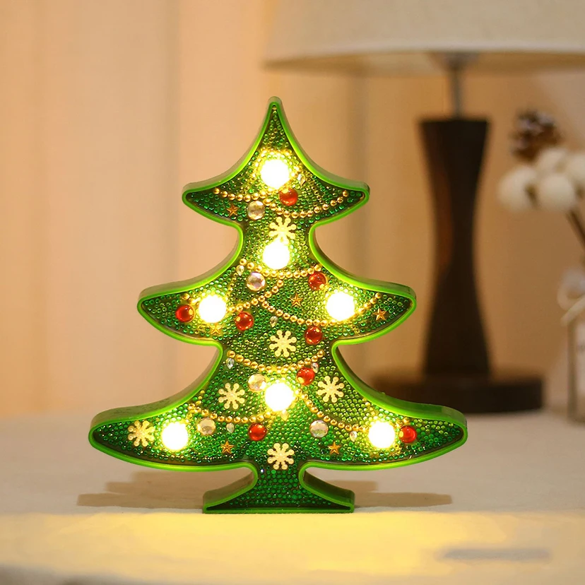 

New Christams decor snowwman Christmas tree decor diy diamond painting night light Unfinished LED lamp WG1686