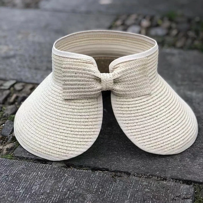 

Brand New Spring Summer Visors Cap Foldable Wide Large Brim Sun Hat Beach Hats for Women Straw Hat Wholesale Chapeau