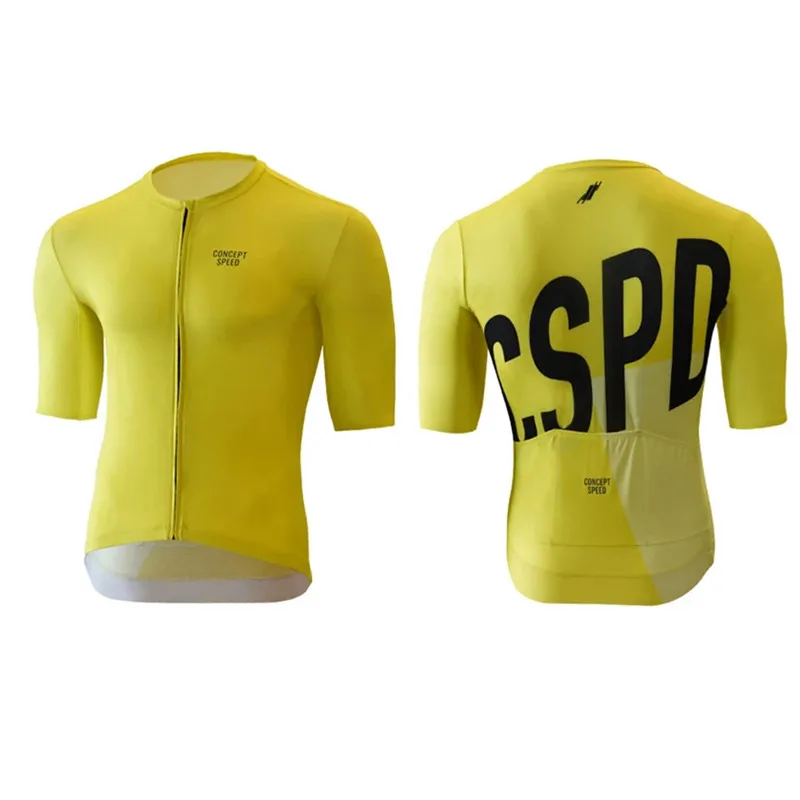 Мужская веломайка летнего сезона CSPD 2021 с короткими рукавами, комфортная и дышащая благодаря безшовной обработке, для езды велосипедом в команде профессионалов.