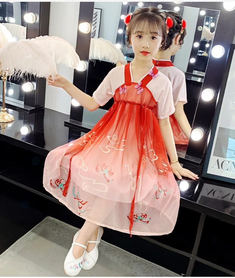 

Girls summer dress A-line skirt children's dress national style princess dress western style dress Chinese style fashion dress