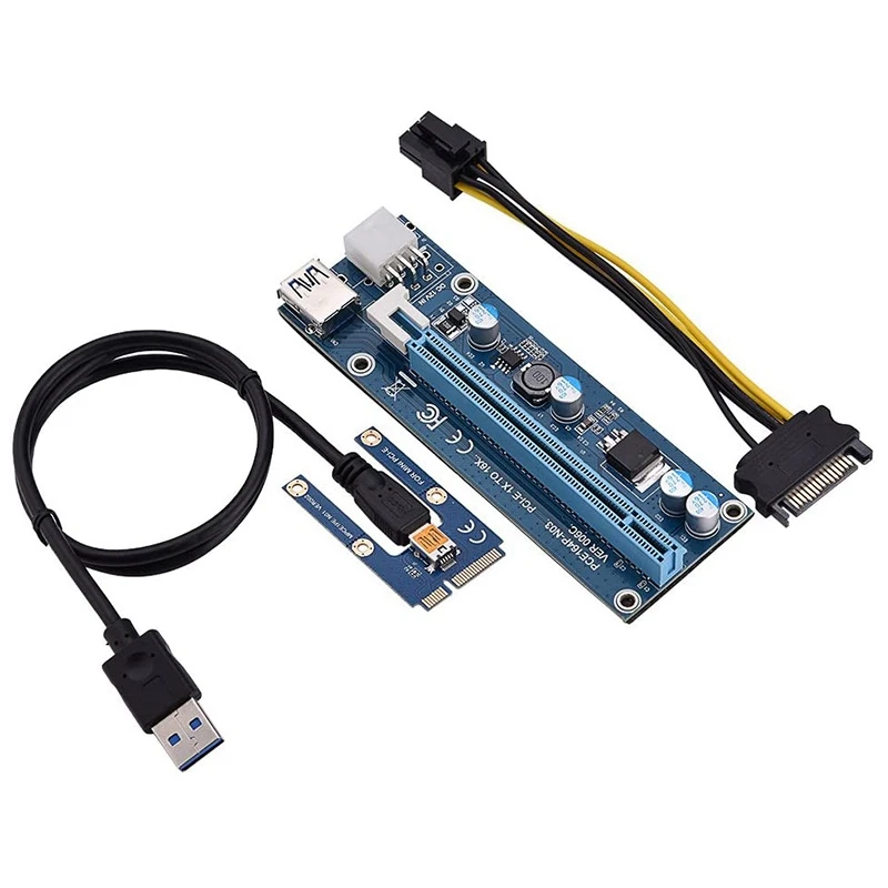 

Переходник PCI-E 1X к 16X с кабелем питания MOLEX на SATA, адаптер переходника шнура GPU, Майнинг эфириума для майнинга