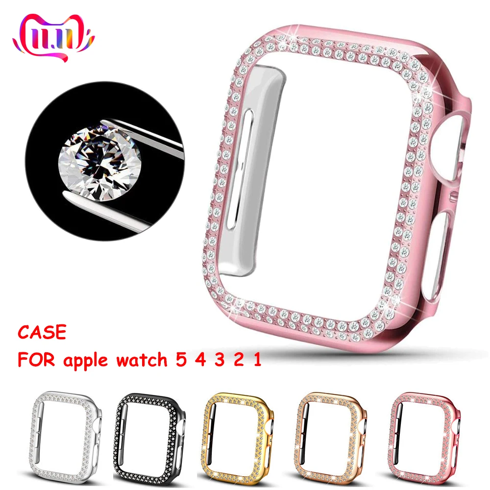 Бампер для Apple watch, чехол для Apple watch 5, 4, 44 мм, 40 мм, 42 мм, 38 мм, двойной Алмазный защитный чехол iWatch 3, 2, 1, аксессуары 44