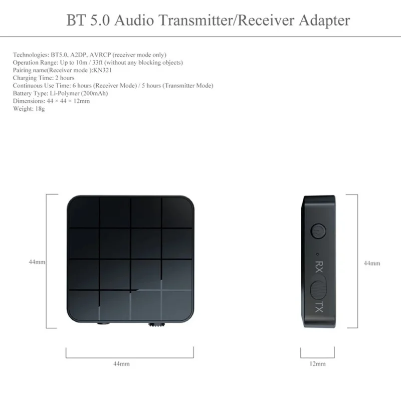 

Bluetooth 5.0 Audio Receiver Transmitter 3.5mm AUX Jack USB Dongle Wireless Adapters Handsfree Call & Mic For Car TV PC Speaker