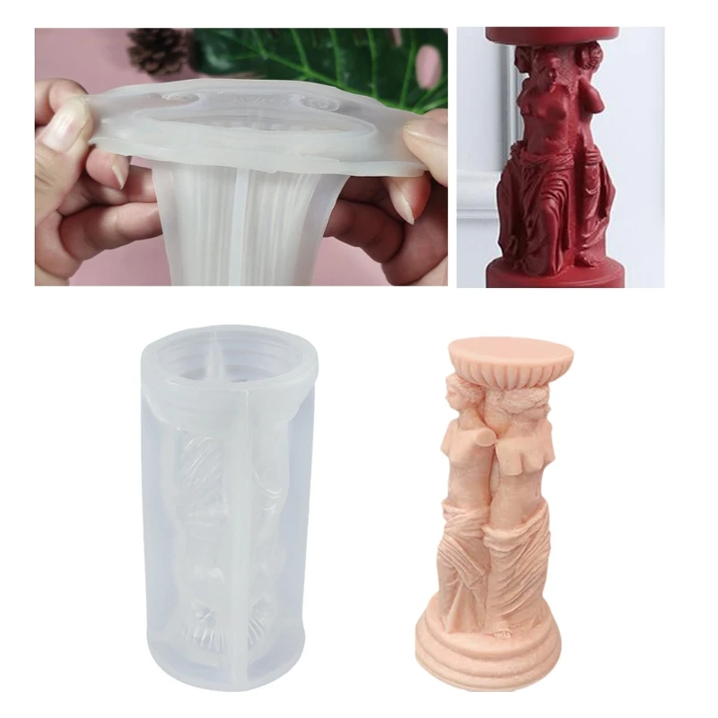 

DIY Venus Scented Human Body Epoxy Resin Mold Roman Column Candle Silicone Mould