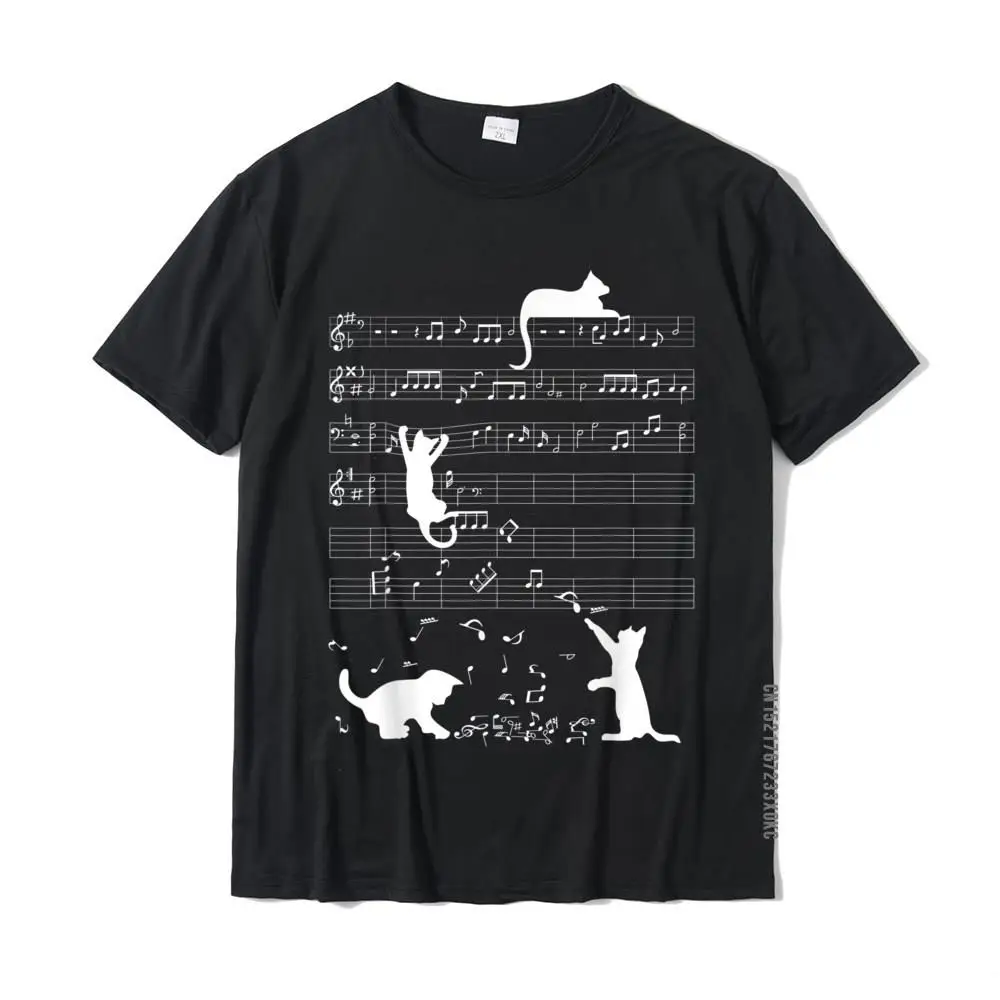 

Футболка мужская хлопковая с изображением милого кота Китти, музыкального ключа, музыкального фортепиано