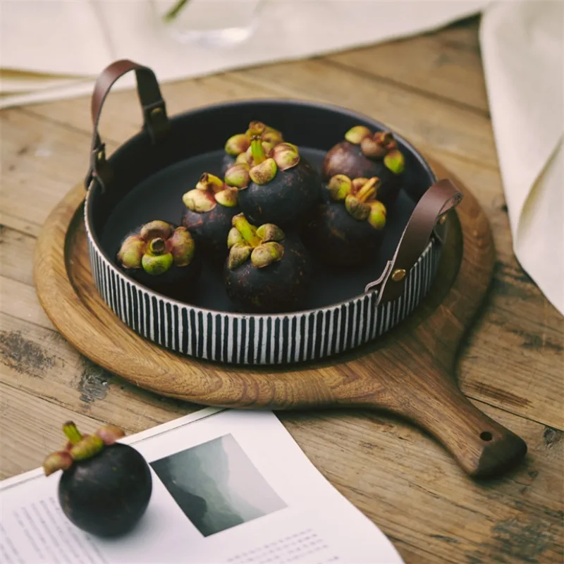 Японская керамическая закусочный хлеб ручной работы в стиле ретро миска с