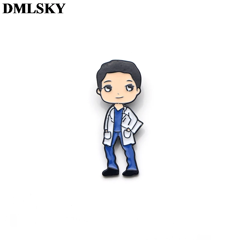 DMLSKY GREYS Anatomy ТВ-шоу металлические булавки броши Доктор Медсестры Брошь микроскоп первой помощи комплект украшений рюкзак значки M3883