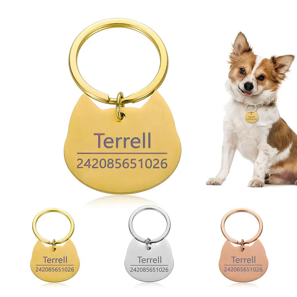 

Cat ID Tag Pet Cat Collar Accessories Decoration Collars Personalized Cat Tags Engraved Tel Sex Name Tag Free Engraving