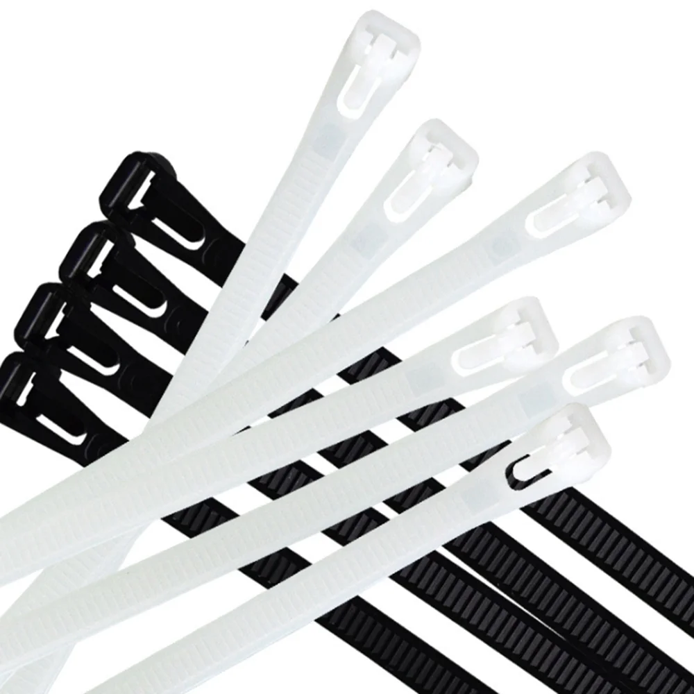 

Reusable Cable zip ties 100Pcs Releasable Nylon Cable Ties reusable Zip Tie Strap 8*150/200/250/300/400mm Good Quality