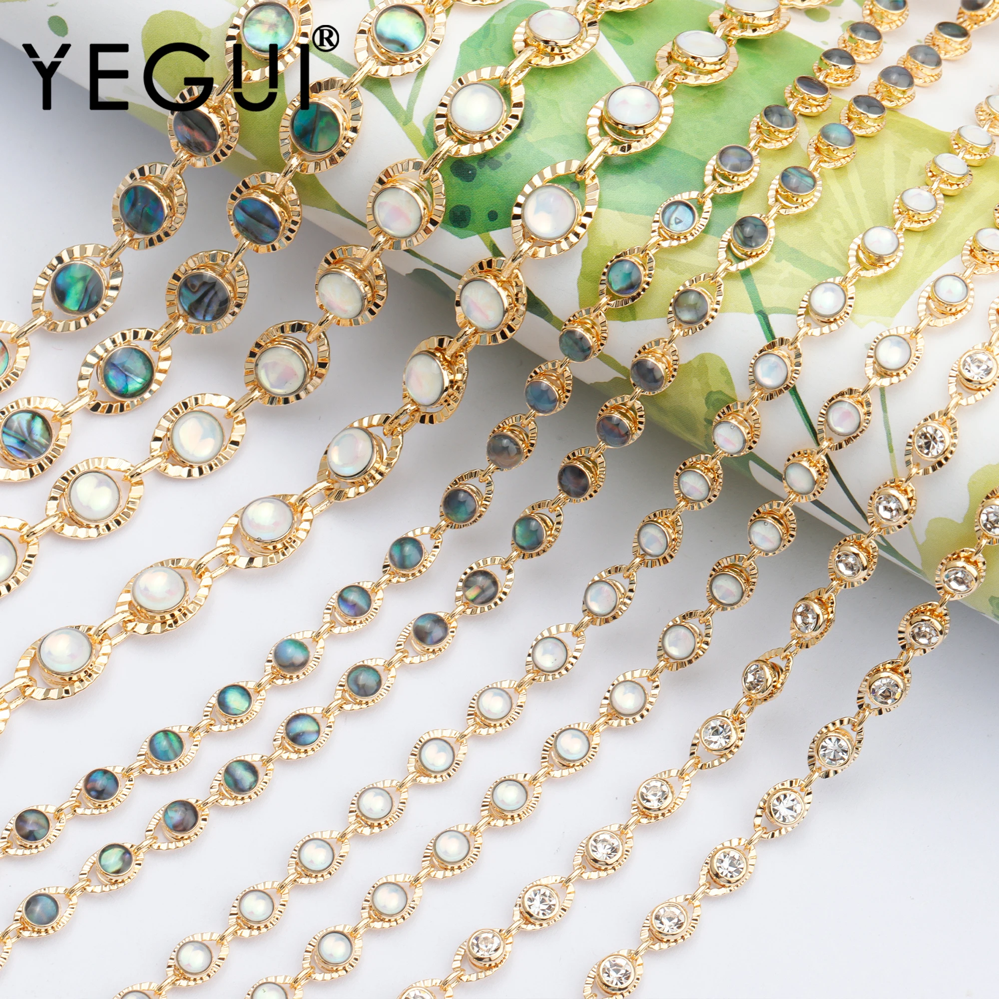 YEGUI C102 jewelry accessories 18k gold plated 0.3 microns chain zircon handmade making diy bracelet necklace 50cm/lot - купить по