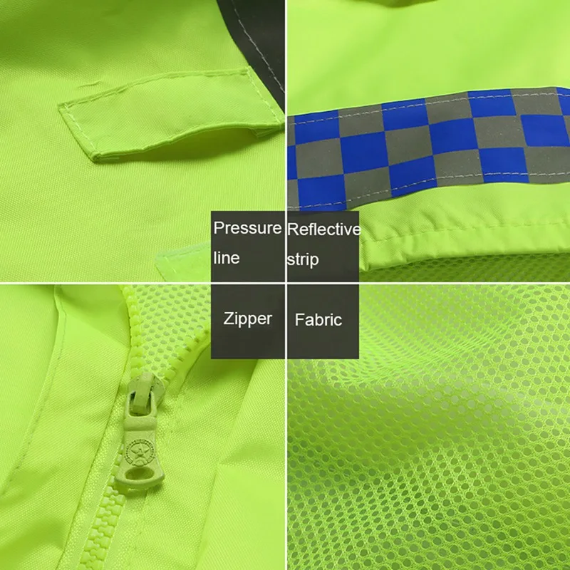 Светоотражающий дождевик с капюшоном куртка длинным рукавом брюки комплект