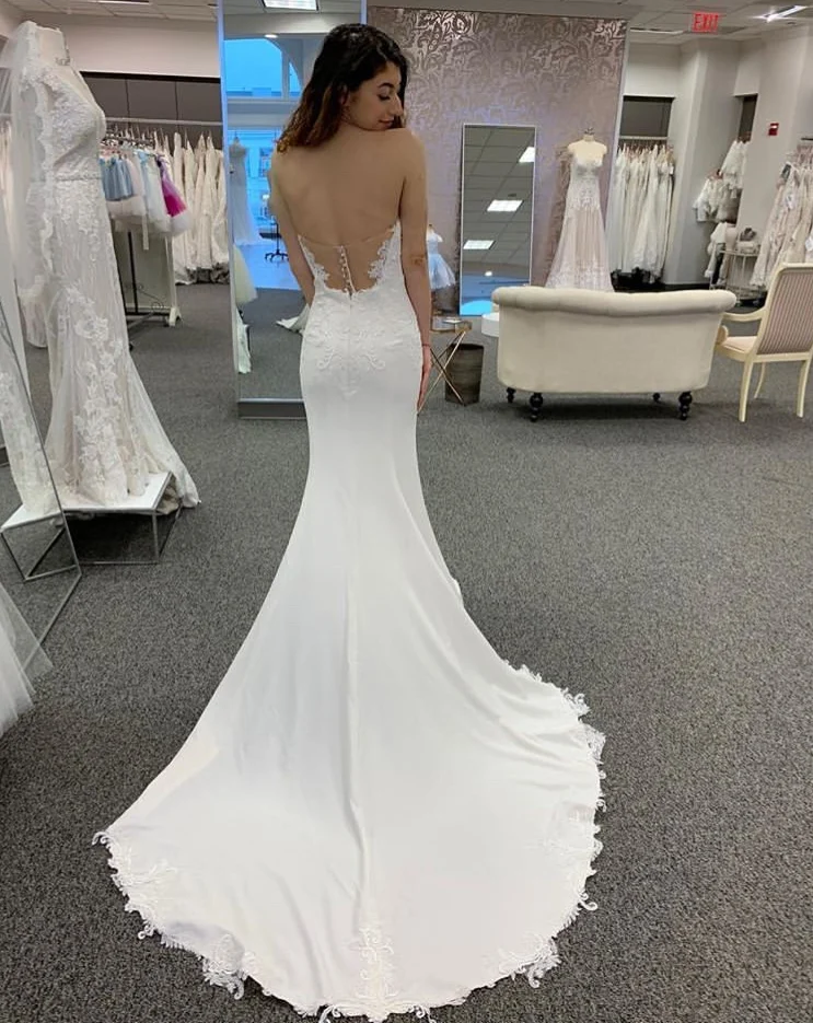 JIERUIZE элегантные свадебные платья русалки с открытой спиной милые кружевные