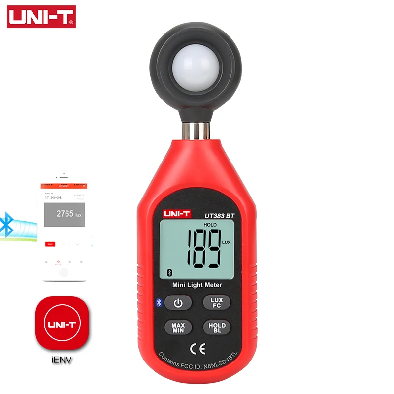 

UNI-T UT383BT Bluetooth Handheld Upgrade Environmental Protection BT Series Illuminance Meter, Brightness Lux Fc Test Max Min
