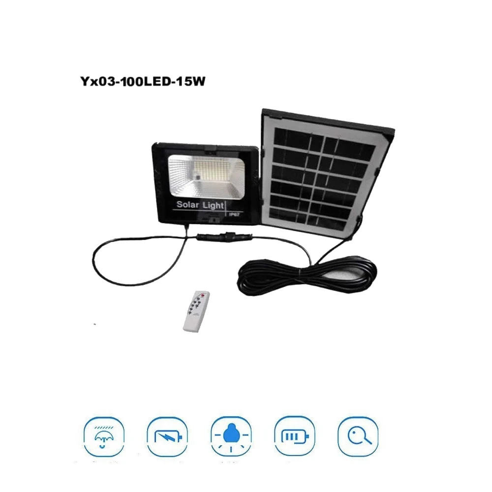 

solar light lamp floodlight Outdoor Led Leds Outdoor Waterproof Security For Garden Wall Yard indoor remote timer split cable sp