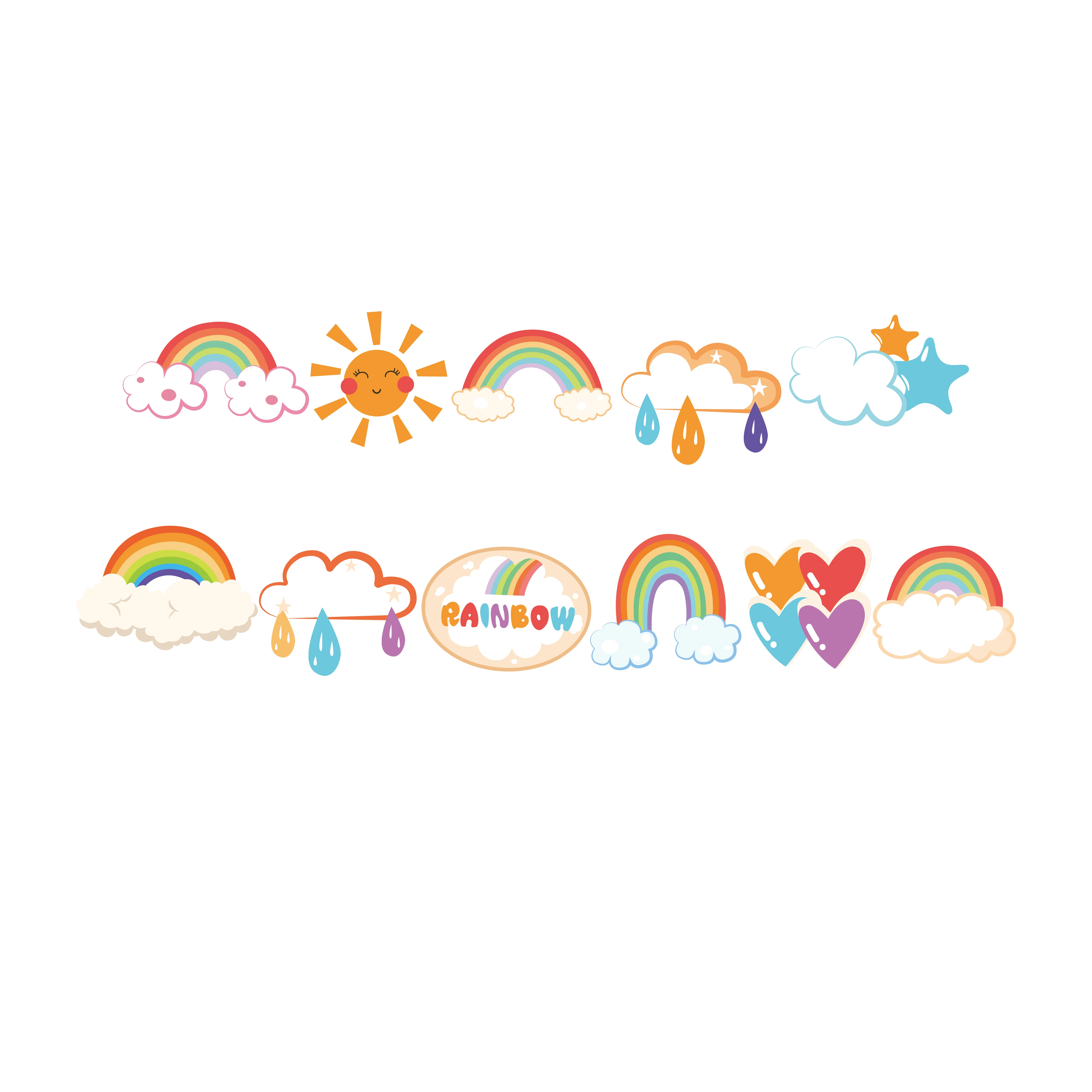 

Kids Happy Birthday Colorful Rainbow Hanging Banner Party Decorations Baby Shower Rainbow Wall Bunting Kids DIY Party Favors