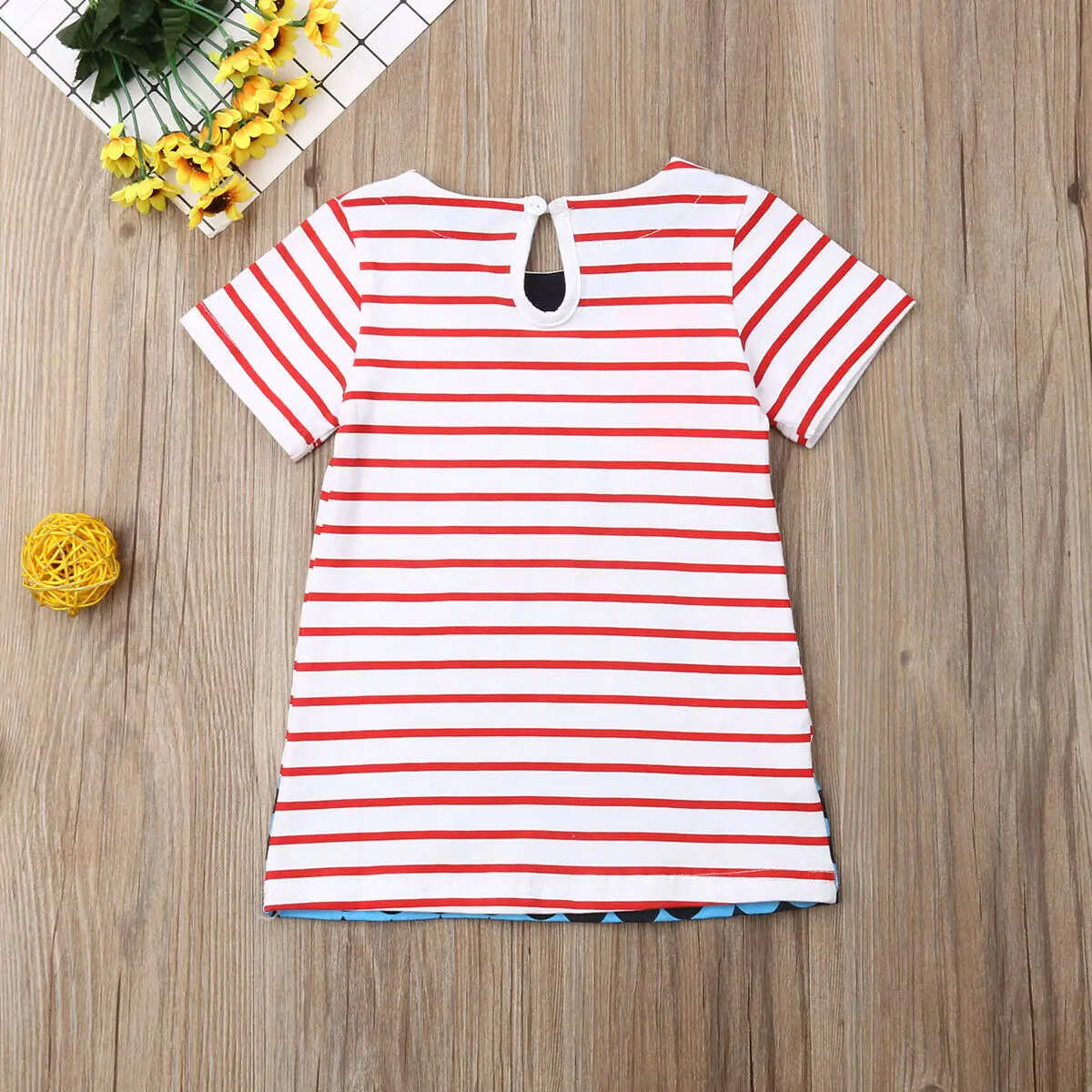 Новое летнее хлопковое платье в полоску с принтом акулы для маленьких девочек