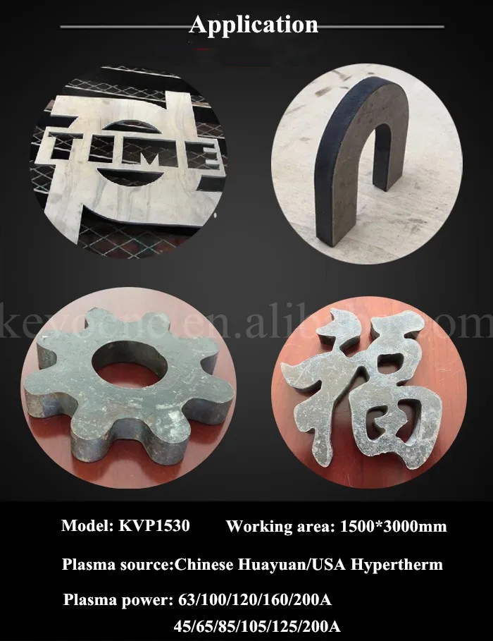 Cnc 1530 plasma cutter 160A 200A 45A 65A 85A 105A 125A Metal Iron Table plasma cutting machine
