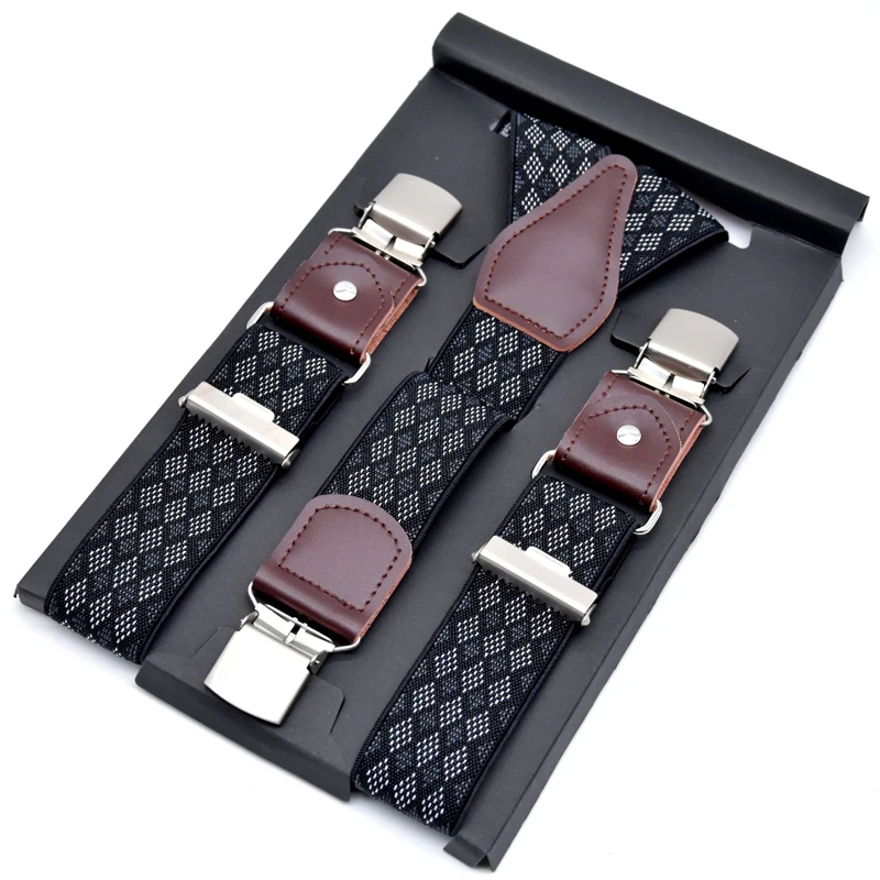 Подтяжки мужские кожаные темно-синие 3 5 см * 120 | Аксессуары для одежды