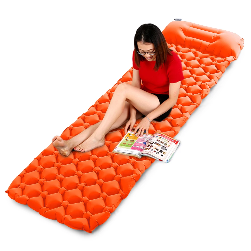 comprar Ultraleve Almofada De Dormir Ar Inflável Acampamento Esteira Com Travesseiro Para Acampamento Ao Ar Livre Caminhadas Mochila Viagem Colchão Inflável