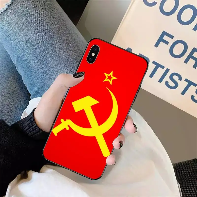 

Soviet Union USSR Grunge Flag Painted Phone Case for iPhone 11 12 pro XS MAX 8 7 6 6S Plus X 5S SE 2020 XR mini